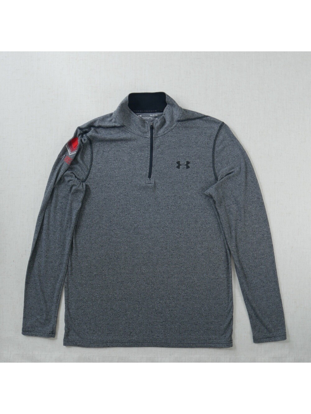 Under Armour Threadborne 1/4 Zip Pullover Mens Small Gray HeatGear Long Sleeve